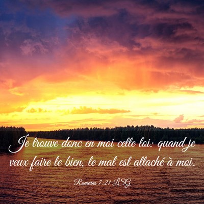Picture 03 - Romains 7:21 LSG - Je trouve donc en moi cette loi: quand je veux - Bible Verse Picture