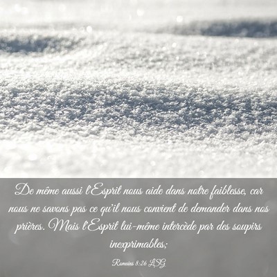 Picture 03 - Romains 8:26 LSG - De même aussi l'Esprit nous aide dans notre - Bible Verse Picture