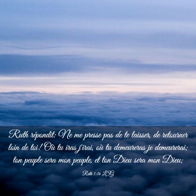 Picture 03 - Ruth 1:16 LSG - Ruth répondit: Ne me presse pas de te laisser, - Bible Verse Picture