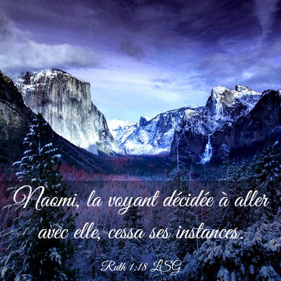 Picture 03 - Ruth 1:18 LSG - Naomi, la voyant décidée à aller avec elle, - Bible Verse Picture