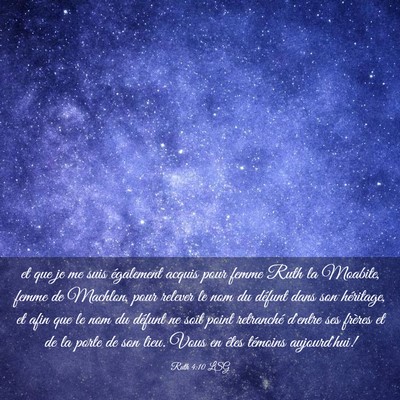 Picture 03 - Ruth 4:10 LSG - et que je me suis également acquis pour femme - Bible Verse Picture