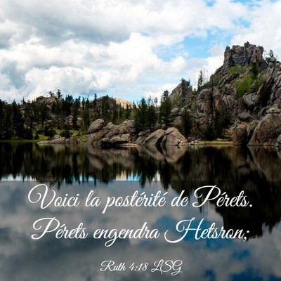 Picture 03 - Ruth 4:18 LSG - Voici la postérité de Pérets. Pérets engendra - Bible Verse Picture
