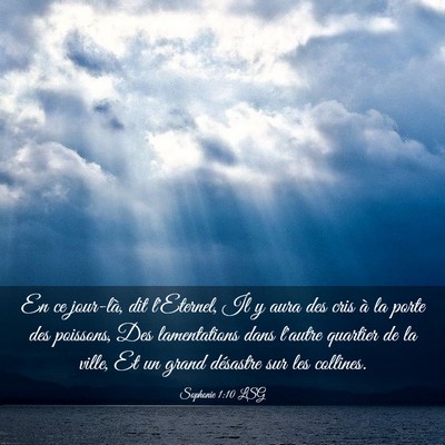 Picture 03 - Sophonie 1:10 LSG - En ce jour-là, dit l'Eternel, Il y aura des cris - Bible Verse Picture