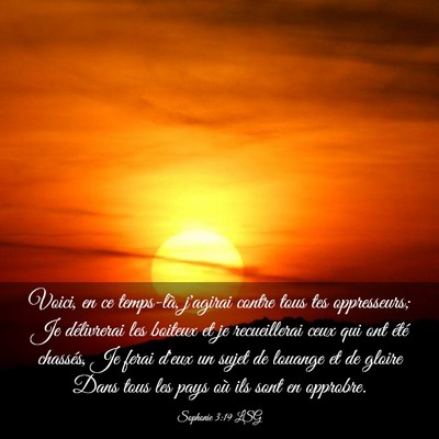 Picture 03 - Sophonie 3:19 LSG - Voici, en ce temps-là, j'agirai contre tous tes - Bible Verse Picture