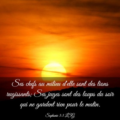 Picture 03 - Sophonie 3:3 LSG - Ses chefs au milieu d'elle sont des lions - Bible Verse Picture