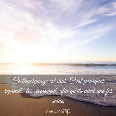 Picture 03 - Tite 1:13 LSG - Ce témoignage est vrai. C'est pourquoi - Bible Verse Picture