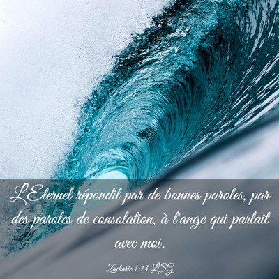 Picture 03 - Zacharie 1:13 LSG - L'Eternel répondit par de bonnes paroles, par - Bible Verse Picture