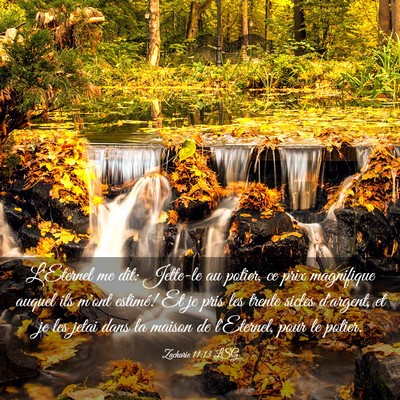 Picture 03 - Zacharie 11:13 LSG - L'Eternel me dit: Jette-le au potier, ce prix - Bible Verse Picture