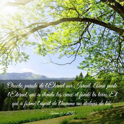 Picture 03 - Zacharie 12:1 LSG - Oracle, parole de l'Eternel sur Israël. Ainsi - Bible Verse Picture