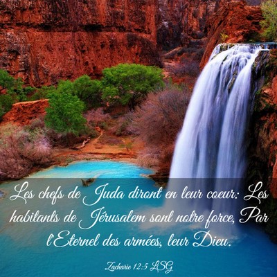 Picture 03 - Zacharie 12:5 LSG - Les chefs de Juda diront en leur coeur: Les - Bible Verse Picture