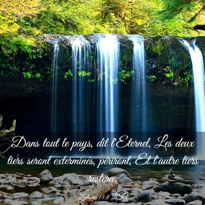 Picture 03 - Zacharie 13:8 LSG - Dans tout le pays, dit l'Eternel, Les deux tiers - Bible Verse Picture