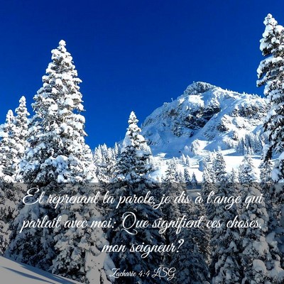 Picture 03 - Zacharie 4:4 LSG - Et reprenant la parole, je dis à l'ange qui - Bible Verse Picture