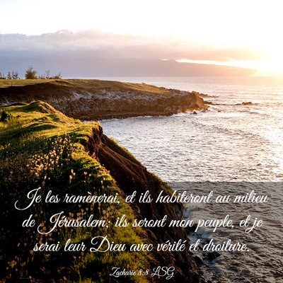 Picture 03 - Zacharie 8:8 LSG - Je les ramènerai, et ils habiteront au milieu de - Bible Verse Picture