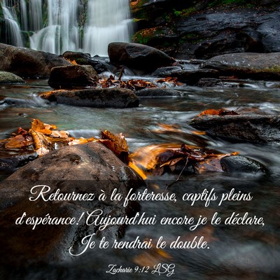 Picture 03 - Zacharie 9:12 LSG - Retournez à la forteresse, captifs pleins - Bible Verse Picture