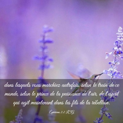 Picture 03 - Éphésiens 2:2 LSG - dans lesquels vous marchiez autrefois, selon le - Bible Verse Picture