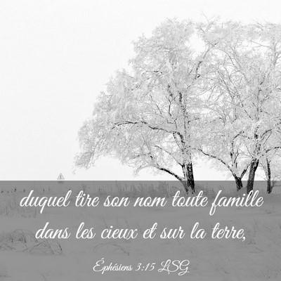 Picture 03 - Éphésiens 3:15 LSG - duquel tire son nom toute famille dans les cieux - Bible Verse Picture
