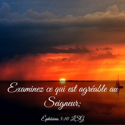 Picture 03 - Éphésiens 5:10 LSG - Examinez ce qui est agréable au - Bible Verse Picture