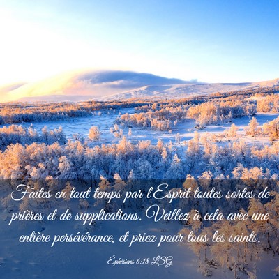 Picture 03 - Éphésiens 6:18 LSG - Faites en tout temps par l'Esprit toutes sortes - Bible Verse Picture