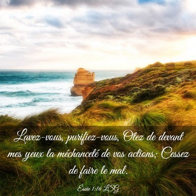Picture 03 - Ésaïe 1:16 LSG - Lavez-vous, purifiez-vous, Otez de devant mes - Bible Verse Picture
