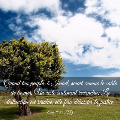Picture 03 - Ésaïe 10:22 LSG - Quand ton peuple, ô Israël, serait comme le - Bible Verse Picture
