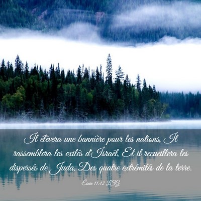 Picture 03 - Ésaïe 11:12 LSG - Il élèvera une bannière pour les nations, Il - Bible Verse Picture