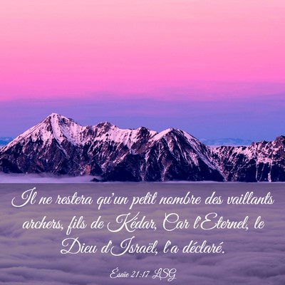 Picture 03 - Ésaïe 21:17 LSG - Il ne restera qu'un petit nombre des vaillants - Bible Verse Picture
