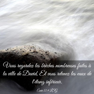 Picture 03 - Ésaïe 22:9 LSG - Vous regardez les brèches nombreuses faites à - Bible Verse Picture