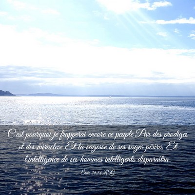 Picture 03 - Ésaïe 29:14 LSG - C'est pourquoi je frapperai encore ce peuple Par - Bible Verse Picture