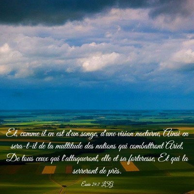 Picture 03 - Ésaïe 29:7 LSG - Et, comme il en est d'un songe, d'une vision - Bible Verse Picture