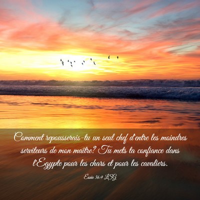 Picture 03 - Ésaïe 36:9 LSG - Comment repousserais-tu un seul chef d'entre les - Bible Verse Picture