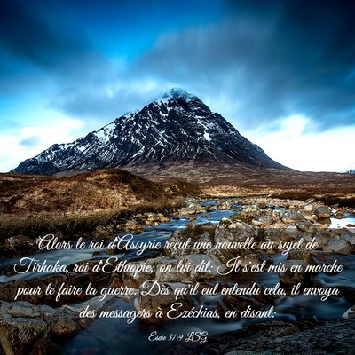 Picture 03 - Ésaïe 37:9 LSG - Alors le roi d'Assyrie reçut une nouvelle au - Bible Verse Picture
