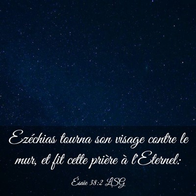 Picture 03 - Ésaïe 38:2 LSG - Ezéchias tourna son visage contre le mur, et fit - Bible Verse Picture