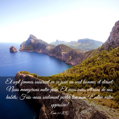 Picture 03 - Ésaïe 4:1 LSG - Et sept femmes saisiront en ce jour un seul - Bible Verse Picture