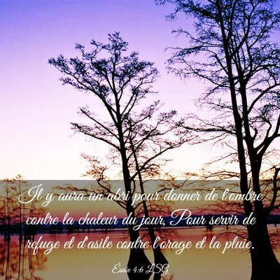 Picture 03 - Ésaïe 4:6 LSG - Il y aura un abri pour donner de l'ombre contre - Bible Verse Picture