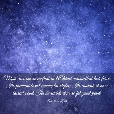 Picture 03 - Ésaïe 40:31 LSG - Mais ceux qui se confient en l'Eternel - Bible Verse Picture