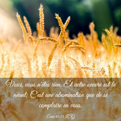 Picture 03 - Ésaïe 41:24 LSG - Voici, vous n'êtes rien, Et votre oeuvre est le - Bible Verse Picture