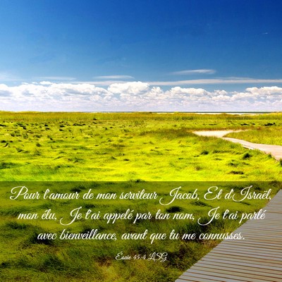 Picture 03 - Ésaïe 45:4 LSG - Pour l'amour de mon serviteur Jacob, Et - Bible Verse Picture