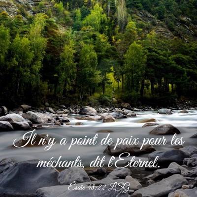 Picture 03 - Ésaïe 48:22 LSG - Il n'y a point de paix pour les méchants, dit - Bible Verse Picture