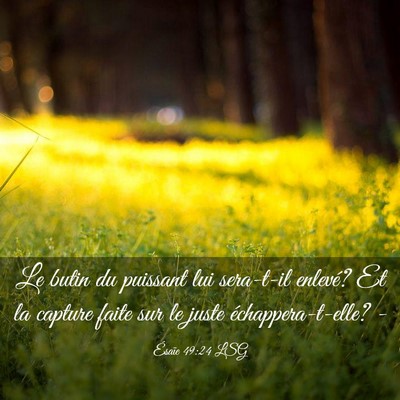 Picture 03 - Ésaïe 49:24 LSG - Le butin du puissant lui sera-t-il enlevé? Et la - Bible Verse Picture