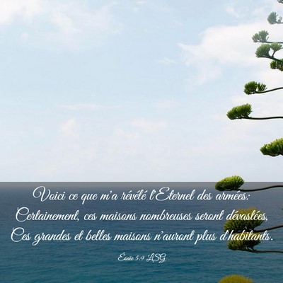 Picture 03 - Ésaïe 5:9 LSG - Voici ce que m'a révélé l'Eternel des armées: - Bible Verse Picture