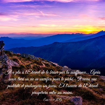 Picture 03 - Ésaïe 53:10 LSG - Il a plu à l'Eternel de le briser par la - Bible Verse Picture