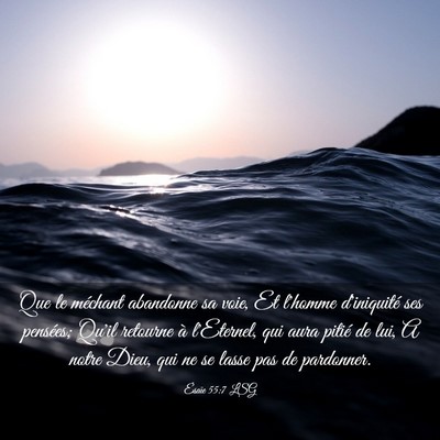 Picture 03 - Ésaïe 55:7 LSG - Que le méchant abandonne sa voie, Et l'homme - Bible Verse Picture