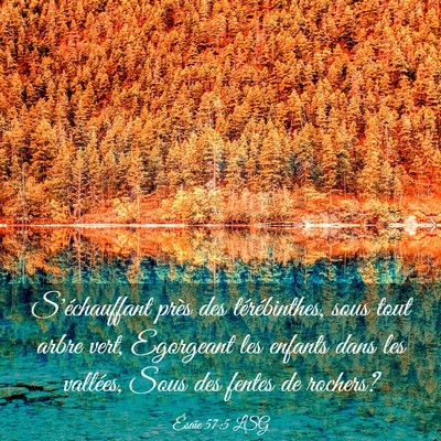 Picture 03 - Ésaïe 57:5 LSG - S'échauffant près des térébinthes, sous tout - Bible Verse Picture