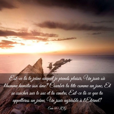 Picture 03 - Ésaïe 58:5 LSG - Est-ce là le jeûne auquel je prends plaisir, Un - Bible Verse Picture