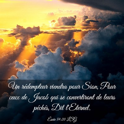Picture 03 - Ésaïe 59:20 LSG - Un rédempteur viendra pour Sion, Pour ceux de - Bible Verse Picture