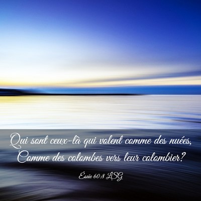 Picture 03 - Ésaïe 60:8 LSG - Qui sont ceux-là qui volent comme des nuées, - Bible Verse Picture