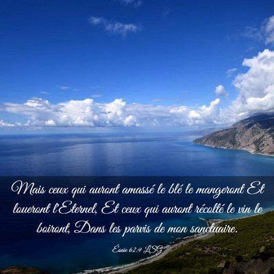 Picture 03 - Ésaïe 62:9 LSG - Mais ceux qui auront amassé le blé le mangeront - Bible Verse Picture