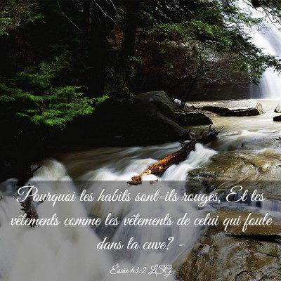 Picture 03 - Ésaïe 63:2 LSG - Pourquoi tes habits sont-ils rouges, Et tes - Bible Verse Picture