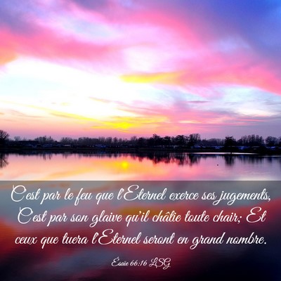 Picture 03 - Ésaïe 66:16 LSG - C'est par le feu que l'Eternel exerce ses - Bible Verse Picture