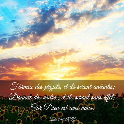 Picture 03 - Ésaïe 8:10 LSG - Formez des projets, et ils seront anéantis; - Bible Verse Picture